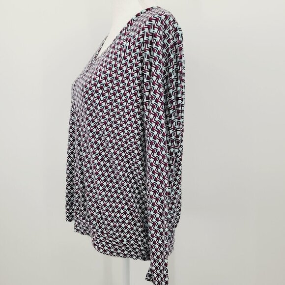 Lascana Turquoise Retro Print Flare Sleeve Top - Picture 7 of 10